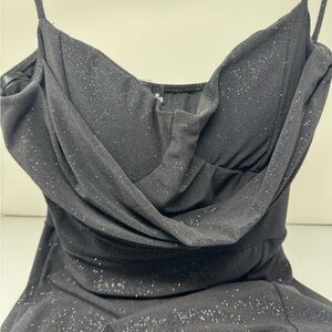 Windsor Black Strapless Glitter Dress